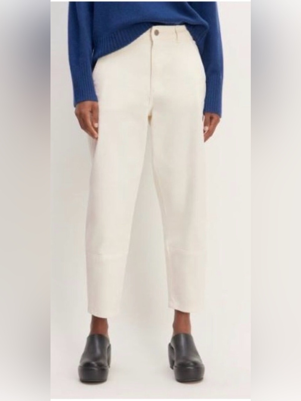 Everlane Utility Barrel Pant White Bone High Rise Jean Denim Women’s Size 0
